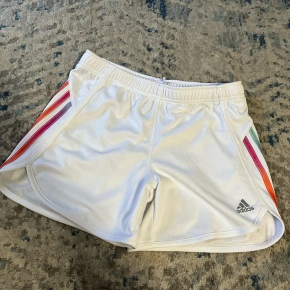 Girls Adidas Shorts colorful 3 stripe XL/16 - Picture 1 of 4